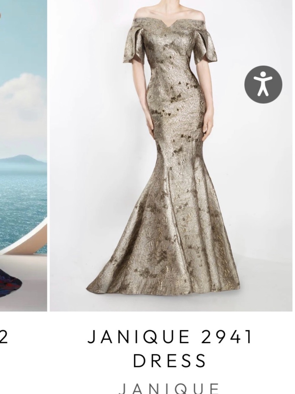 Janique Off-Shoulder Maxi Dress in Metallic Gold